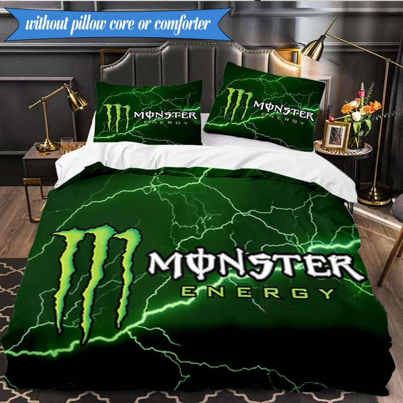 3PCS Energy Drink Printed Bedding Set For Bedroom dormitory, Includes 1 Duvet Cover & 2 Pillowcases for All Seasons Home Decor Fan gifts