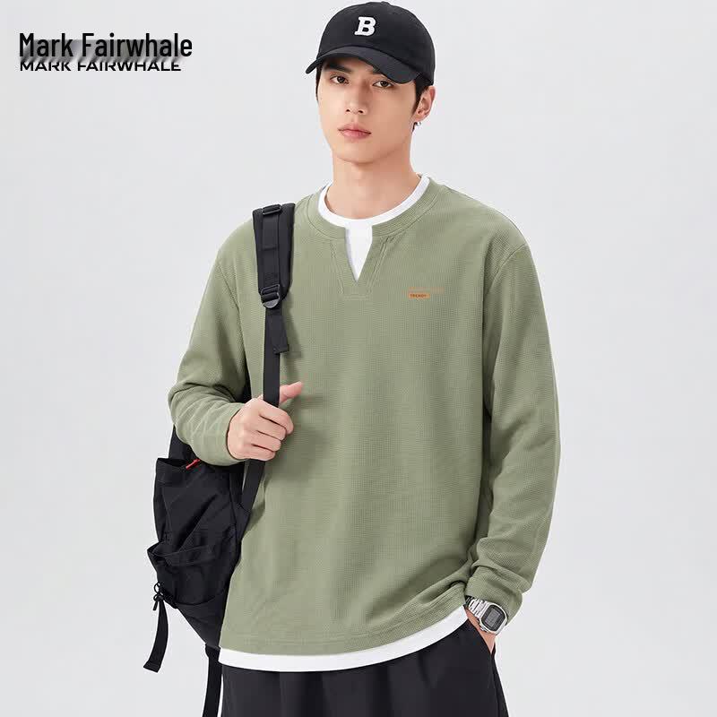 Mark Fairwhale Men's Layered Waffle Knit Long-Sleeve Tee