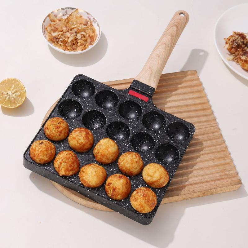 Takoyaki Pan Mold Takoyaki Maker Frying Pan Aluminum Alloy Non-Stick Baking Pan Cooking Pan Suitable For Octopus Ball Pancake Ca