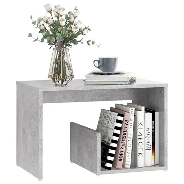 VidaXL Side Table Concrete Grey 59x36x38 Cm Chipboard