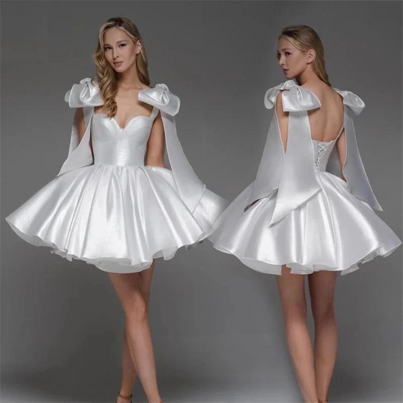 Kleines Kleid Kleid Schleifendesign Träger Geburtstagsparty Kurzes Temperament Abendkleid