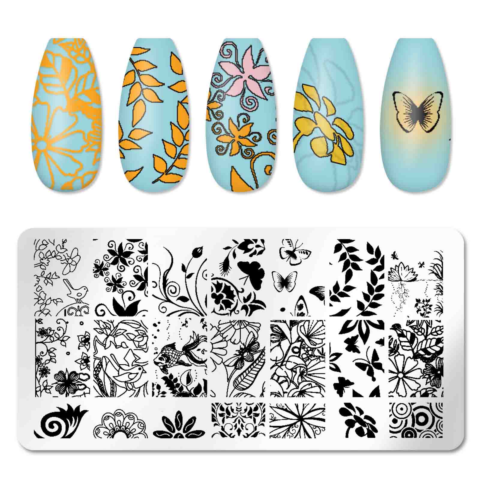 

Кружева Stamper Nails Art Stamp Штамповка Шаблон для ногтей Цветы Изображение Пластина для принтера