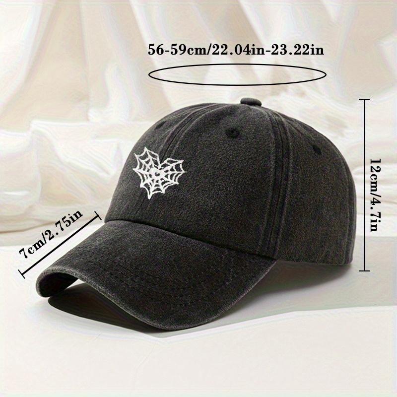 Spider Web Embroidered Knitted Hat, Outdoor Versatile Hip-hop Hat, Retro Washed Casual Hat, Adjustable and Versatile