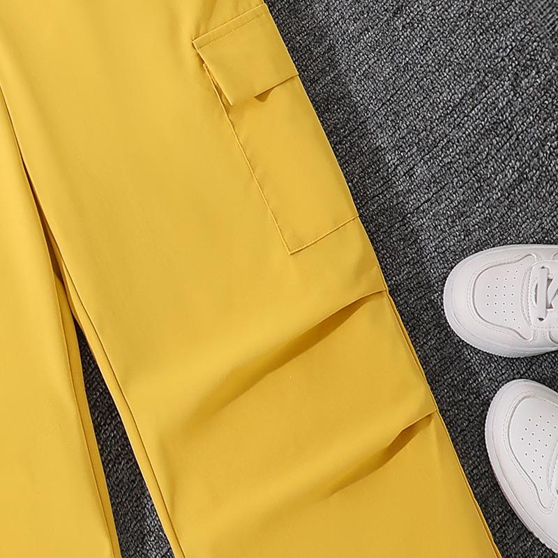 Mädchen Mode Set Sommer Kinder Kurz Slim Buchstaben Kurzarm T-Shirt Lässig Weitbeinige Hosen Zwei Sets