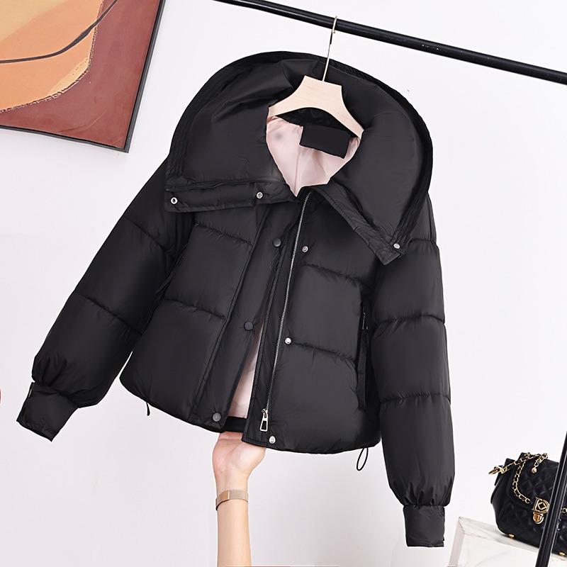 Lapel solid color small down cotton-padded clothes women's short cold-proof bread clothes student cotton-padded jacket