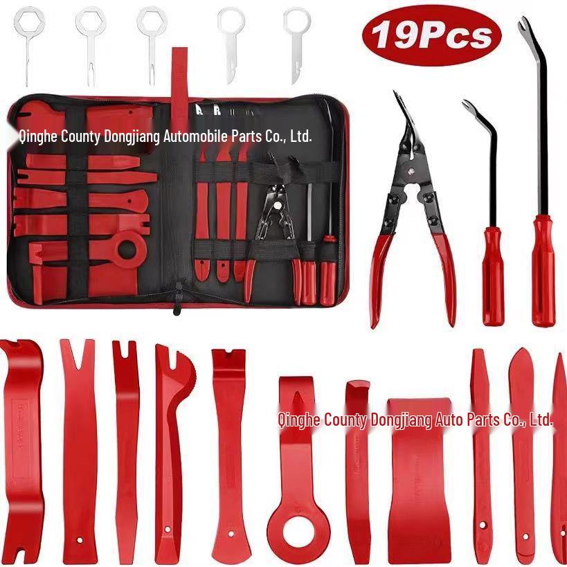 19-Piece Car Interior Panel Pry Bar and Disassembly Tool Kit Oxford Cloth Bag
