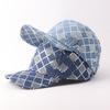 Rhombus sequined baseball cap European and American fashion plaid casual denim cap