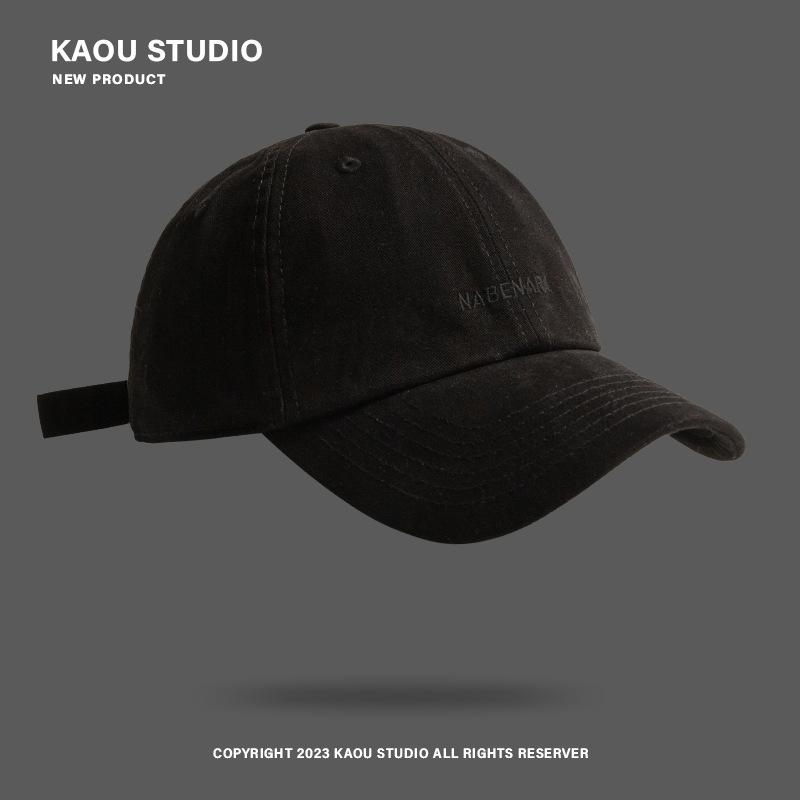 Hat Embroidery Peaked Cap Women's Face Small Summer Sunscreen Shade Baseball Cap Men's Soft Top