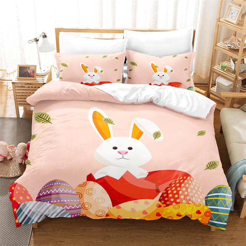 Cartoon Hase Bettwäscheset Cartoon Niedlich Bettbezug Rosa Mädchen Bettwäsche Mode Kinder Bettdecke Bettwäschesets Queen Bettbezugset