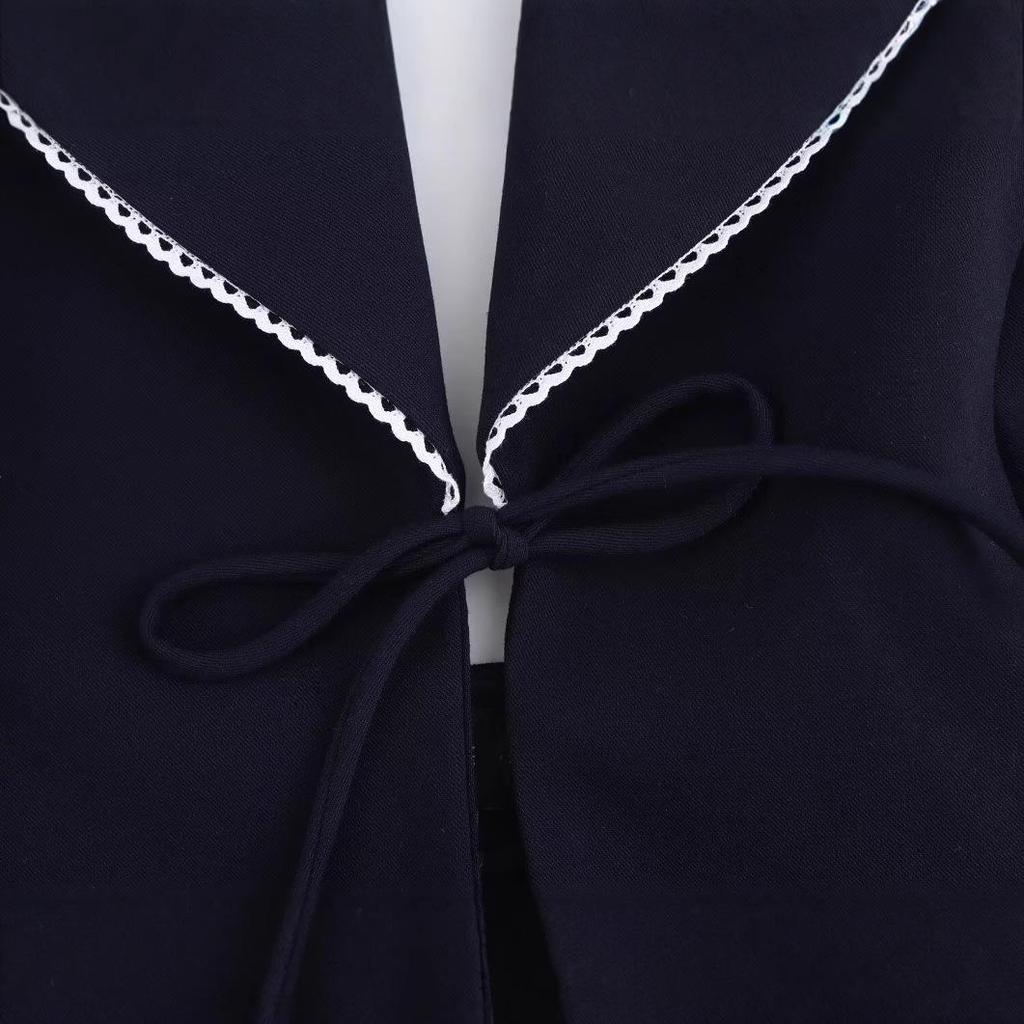 Spring 2025 Women's European & American Style Halter Neck Top with Bow Decor & Patchwork