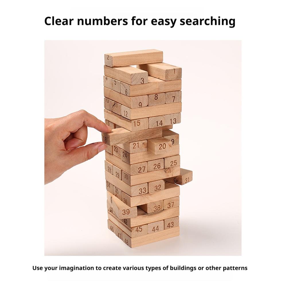 Wooden Pagoda Stacking Game - Parent-Child Bottom Cutting Fun Toy For Desktop High Layers Challenge Adult Interactive Play