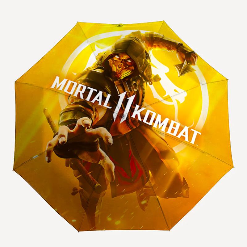 1pc Mortal Kombat, Sub-Zero 8-Ribs Sturdy Frame, Automatic Open/Close, Durable & Colorful Ideal for Beach, Travel, And All Seasons, 10094