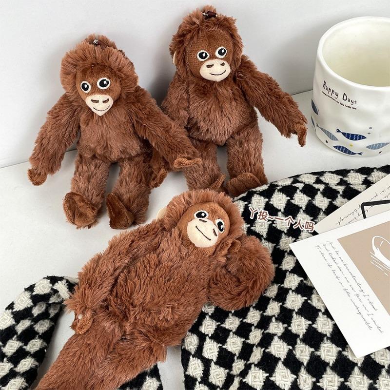 Cute Little Monkey Plush Toy Pendant Long Arm Gorilla Cloth Doll Single Shoulder Backpack Hanging Decoration, Keychain
