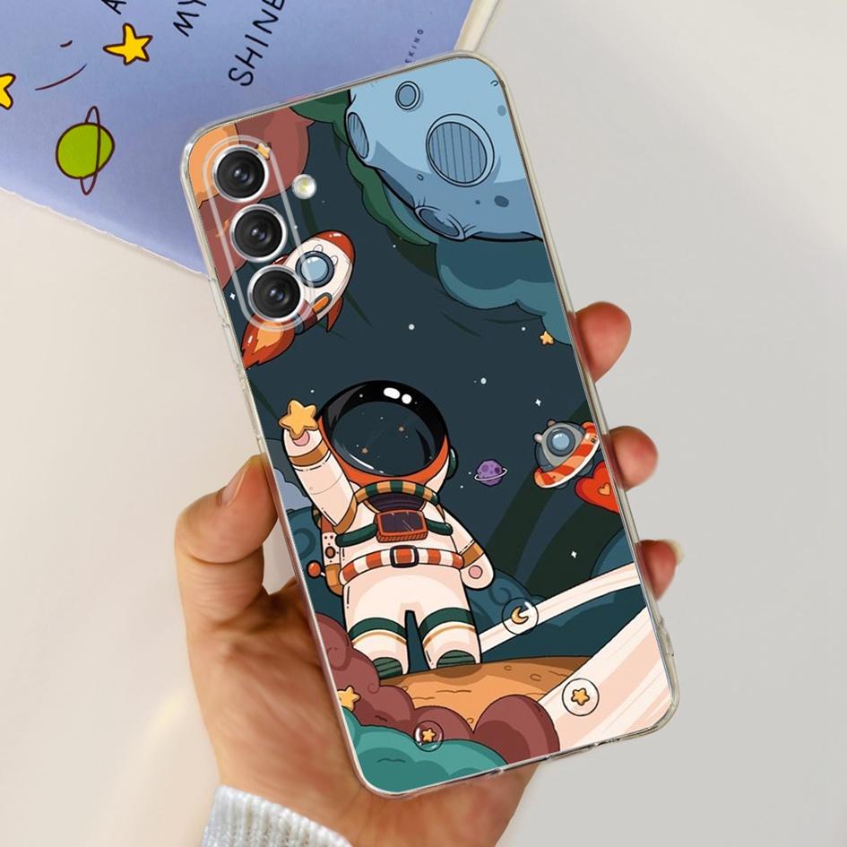For Samsung A24 4G Case 2023 Popular Flower Astronaut Transparent Cover Soft Phone Case For Samsung A24 A14 5G SM-A146B A 24 Bag
