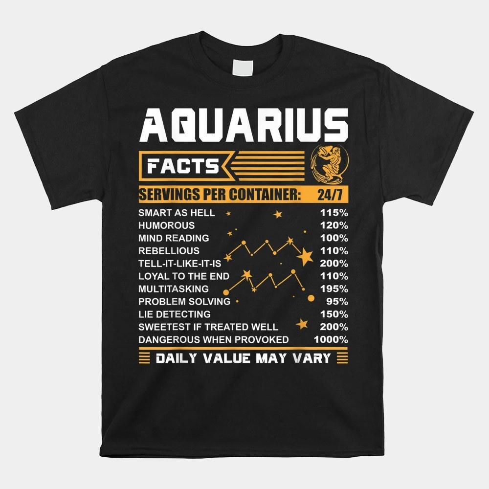 HOT SALE Aquarius Facts Zodiac Aquarius Birthday T-shirt Size S-5XL Unisex T-Shirt S