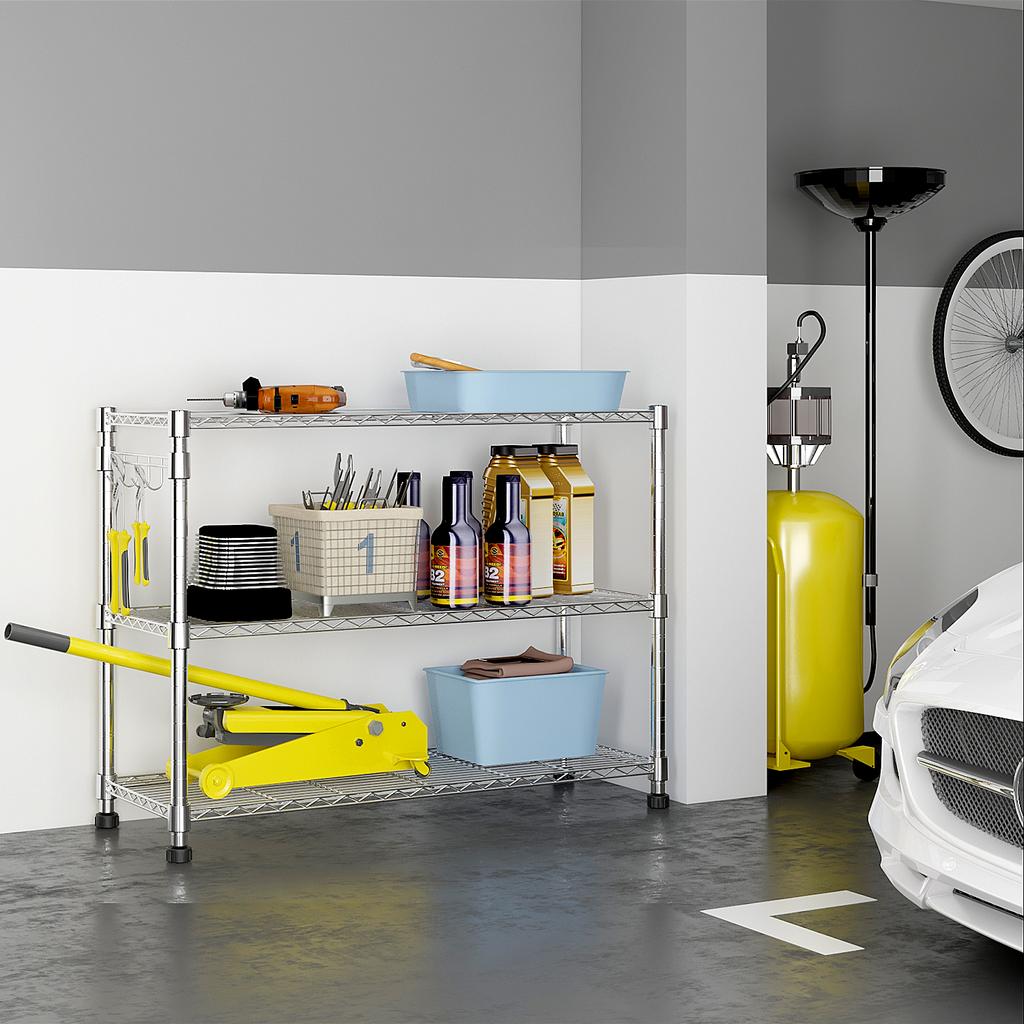 6-Tier Disassembly And Free Assembly Steel Wire Shelving With Wheels Kitchen Cart