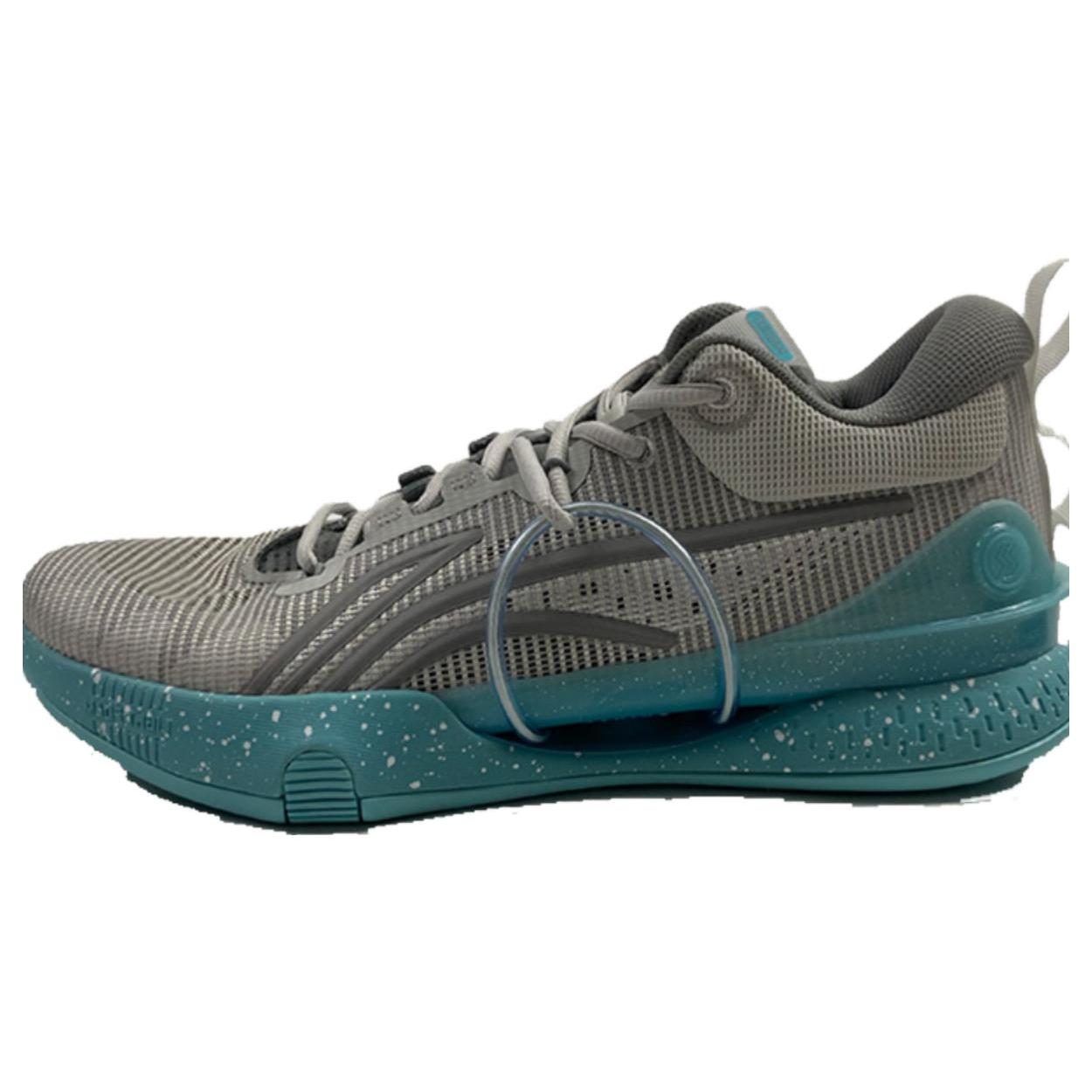 

Li Ning Fashion Slip Resistant And Breathable Low top Basketball Shoes Unisex Gray Green ABAS015-DN 45