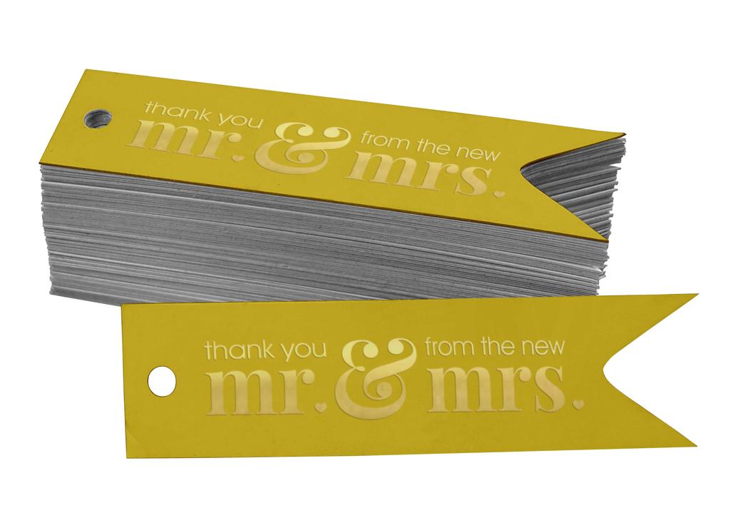 Inkdotpot Pack Of 100 Thank You From The New Wedding Favor Paper Tags Craft Real Gold Foil Hang