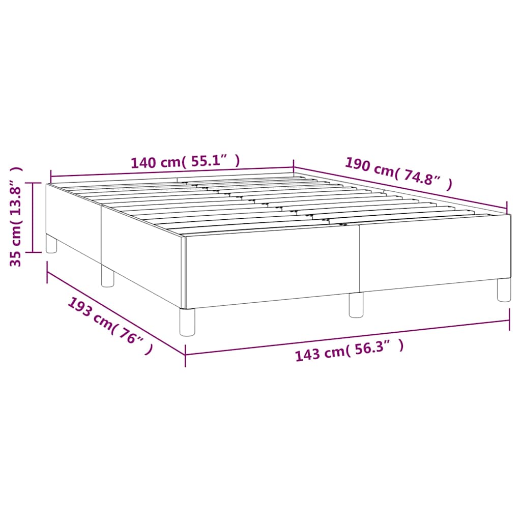 Bed Frame without Mattress Dark Green 140 x 190 cm Velvet