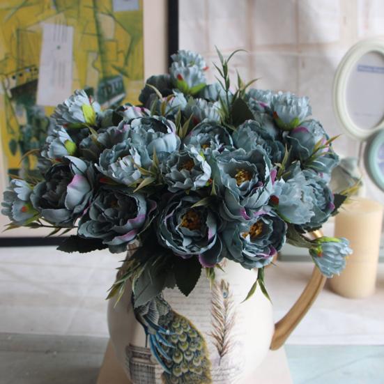 Artificial Silk Flower Peony Fake Flowers Bouquet Bride Wedding Party Home Decor