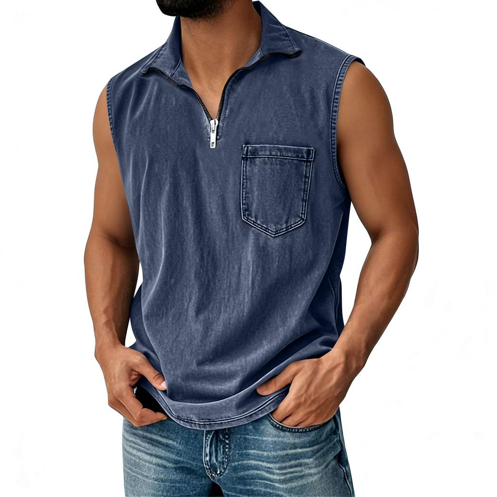 Heren Retro Vest met Halve Rits Heren Casual en Comfortabel Vest