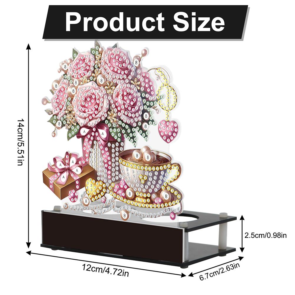 Desktop Diamond Art Candle Holder Ornaments Diamond Painting Desktop Tea Light Candle Holder for Home Decor Unique Artistic Gift