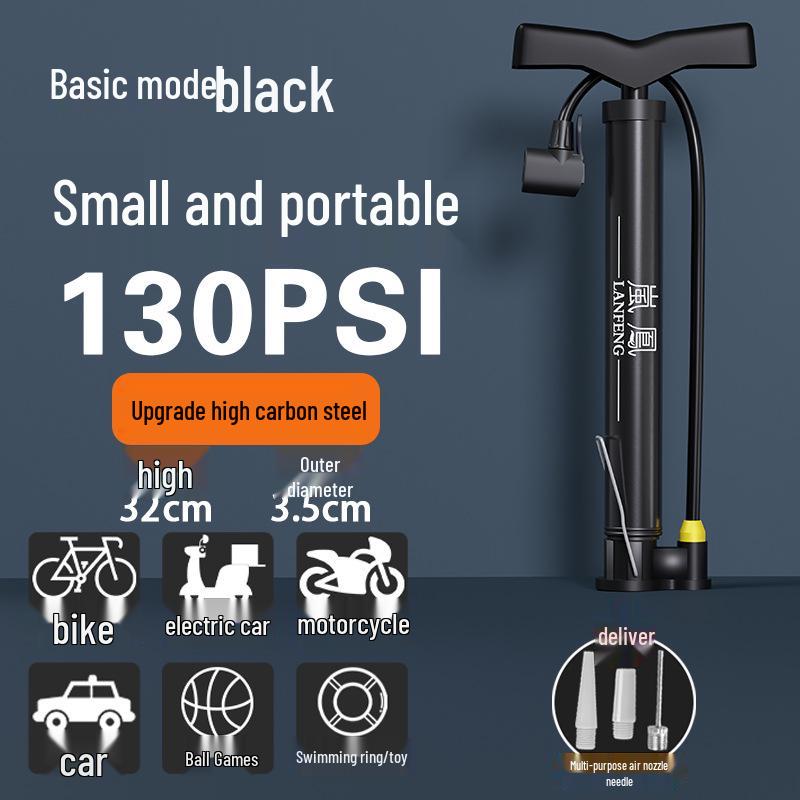 Universal High-Pressure Air Pump for Bikes, Cars, and Basketballs with Inflation Cylinder