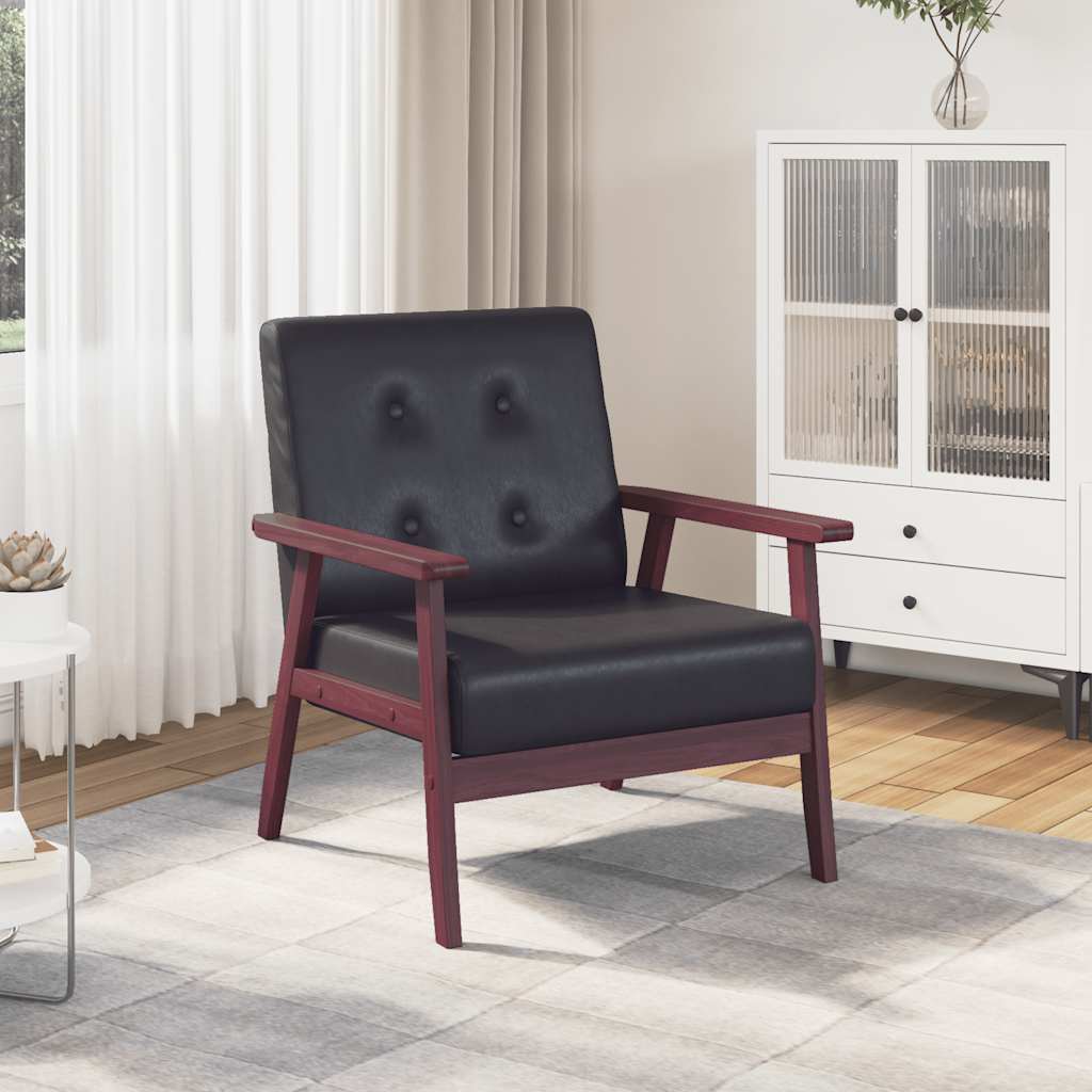 Vidaxl TV Armchair, Black, Faux Leather