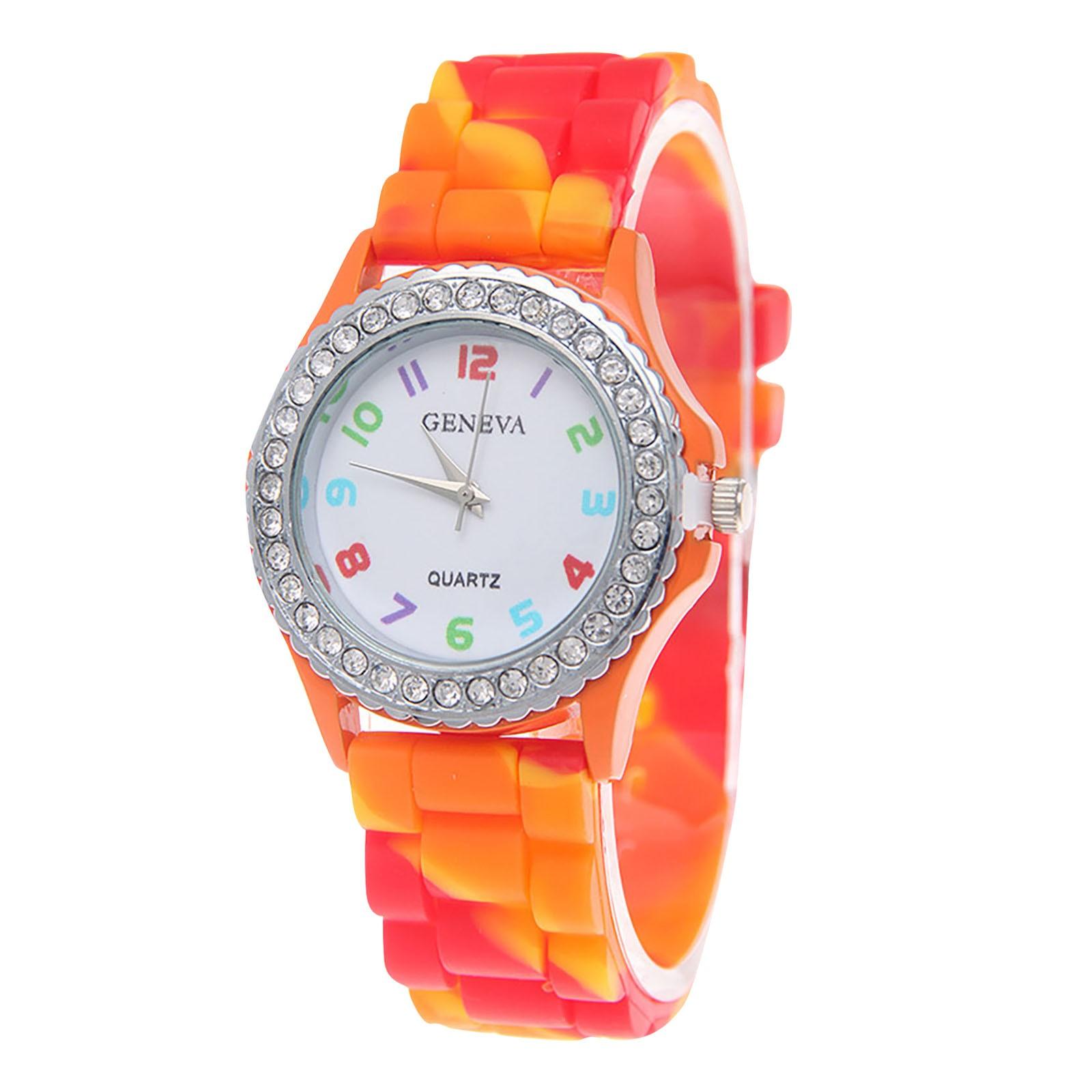 

Женские часы Силиконовые часы Crystal Bling Часы Аналоговые цифровые кварцевые наручные часы One Size