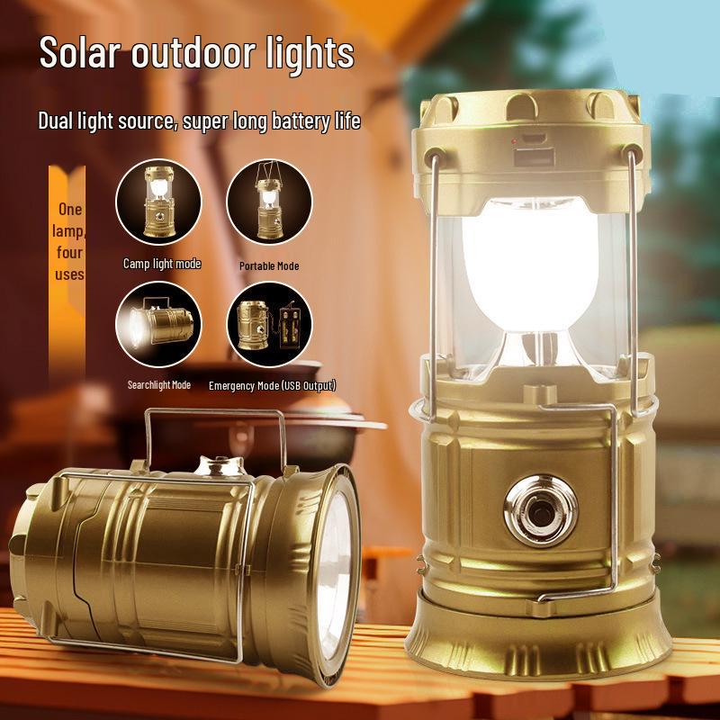 5800 Solar-Powered Portable Multifunction Camping Lantern - Outdoor Emergency Tent Light
