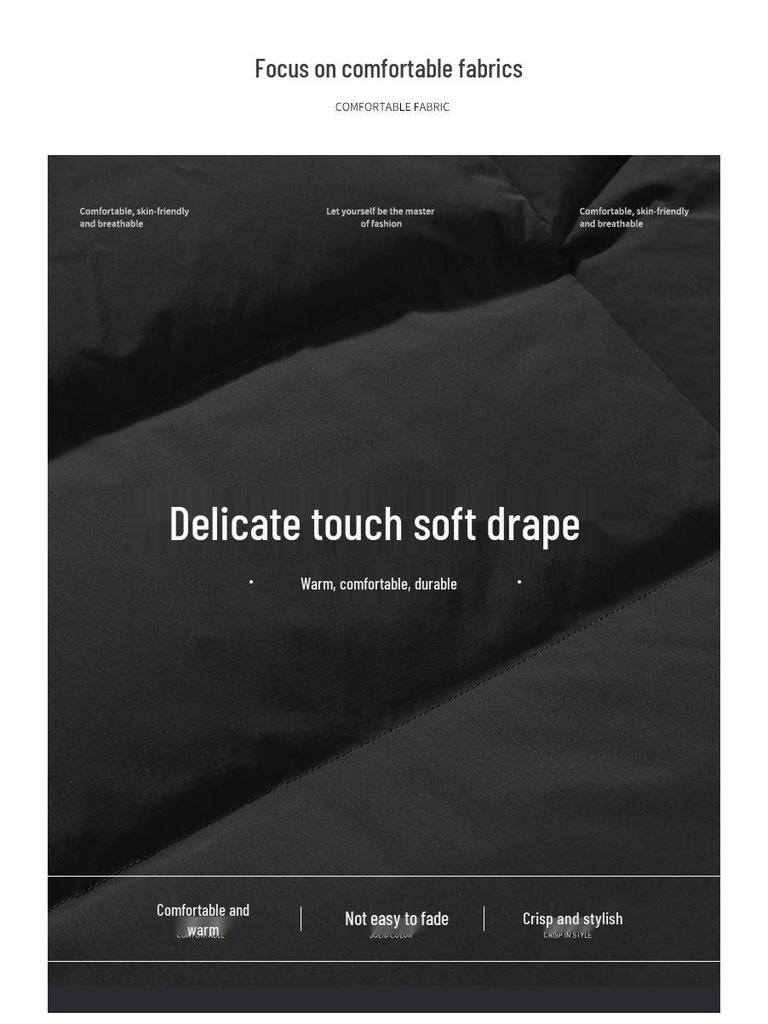 Men's Winter Windproof White Duck Down Hooded Jacket - Versatile, Thickened for Business and Commuting