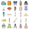 Cartoon Ruler Q Version Waterproof Journal Stickers - 100 Sheets Stationery Set, Creative INS Style