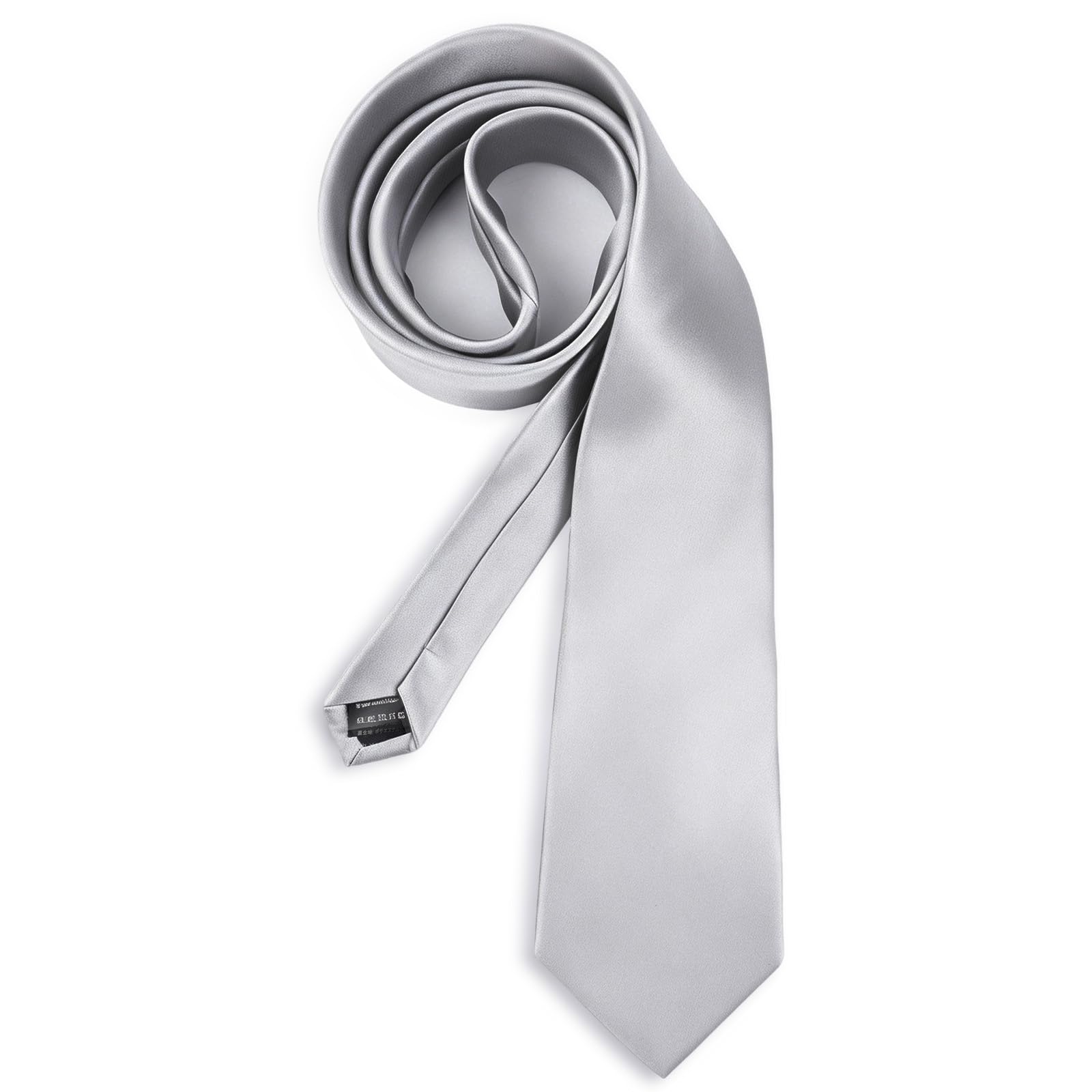 [Luomeng] Mulberry Silk Necktie, 8cm Wide, Silver Gray, Solid Color, Men s, Business, Formal, Job Hunting, Interview, Luxury Gift Box Included