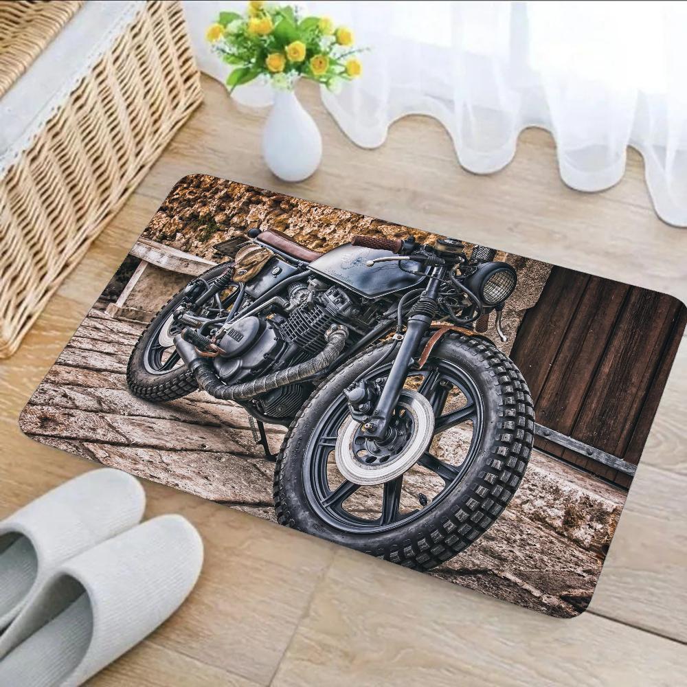 1ks Vintage Moto Koupelnové Absorpční Rohožky Protiskluzové Rohožky Domácí Dekorace Koberce Domácí Kuchyňské Podlahové Rohožky