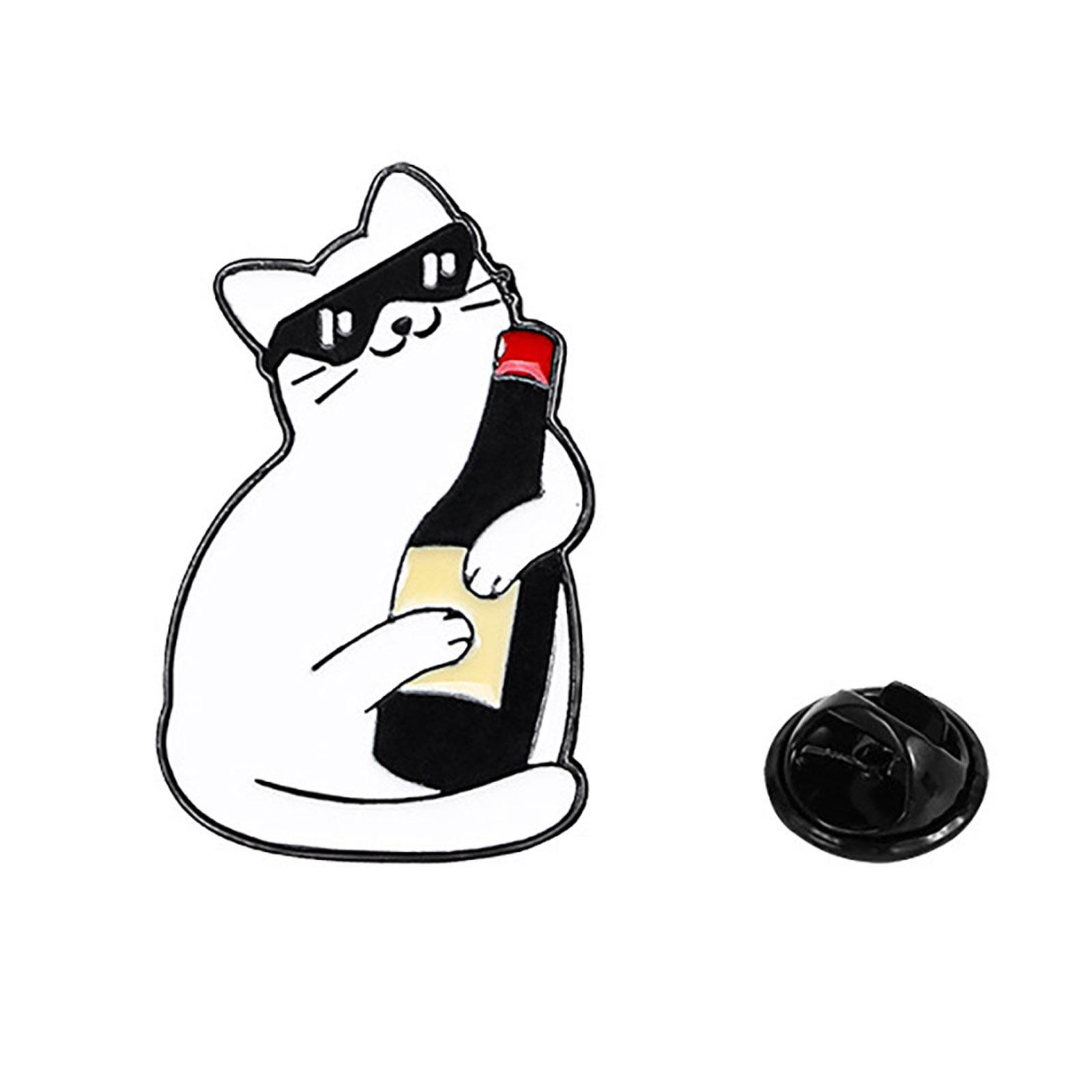 

Милый мультяшный кот эмалевая булавка металлическая брошь для аксессуаров для одежды украшение для сумки идеальный подарок для любителей кошек C