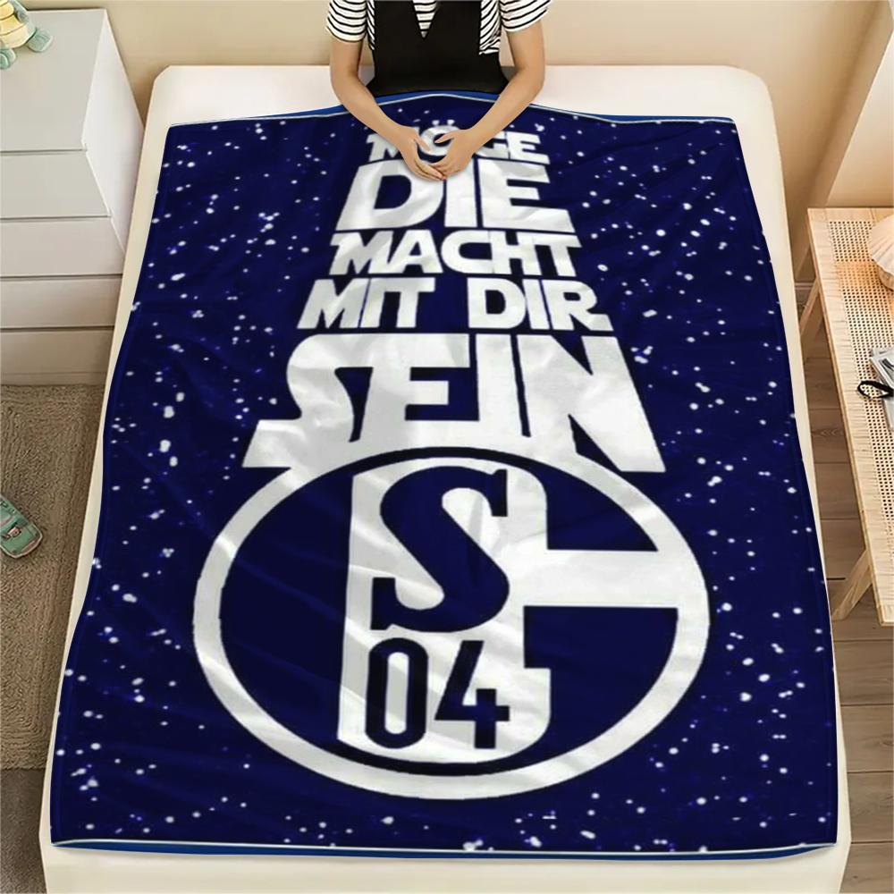 1 ks Flísová deka s potiskem Schalke 04, Vysoká kvalita, Pohodlná pro všechna roční období, Domácí dekorace, Teplo a pohodlí, Perfektní jako vánoční dárky147
