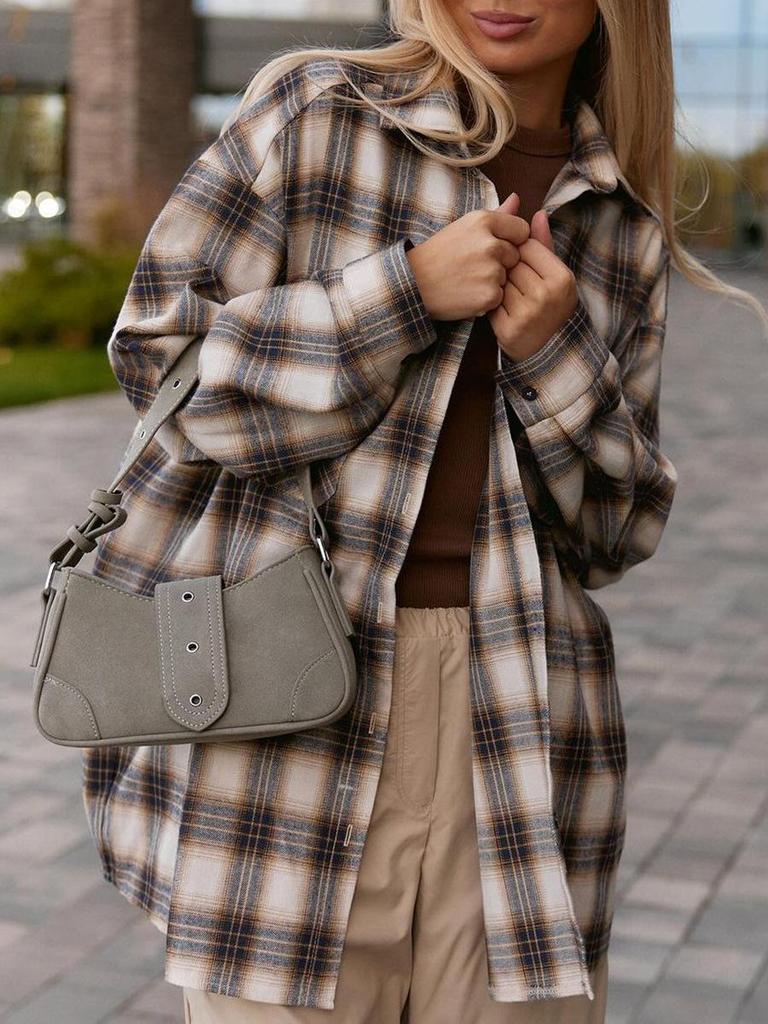 Damen Casual Retro Plaid Hemd - Vielseitige Herbst/Winter 2023 Mode