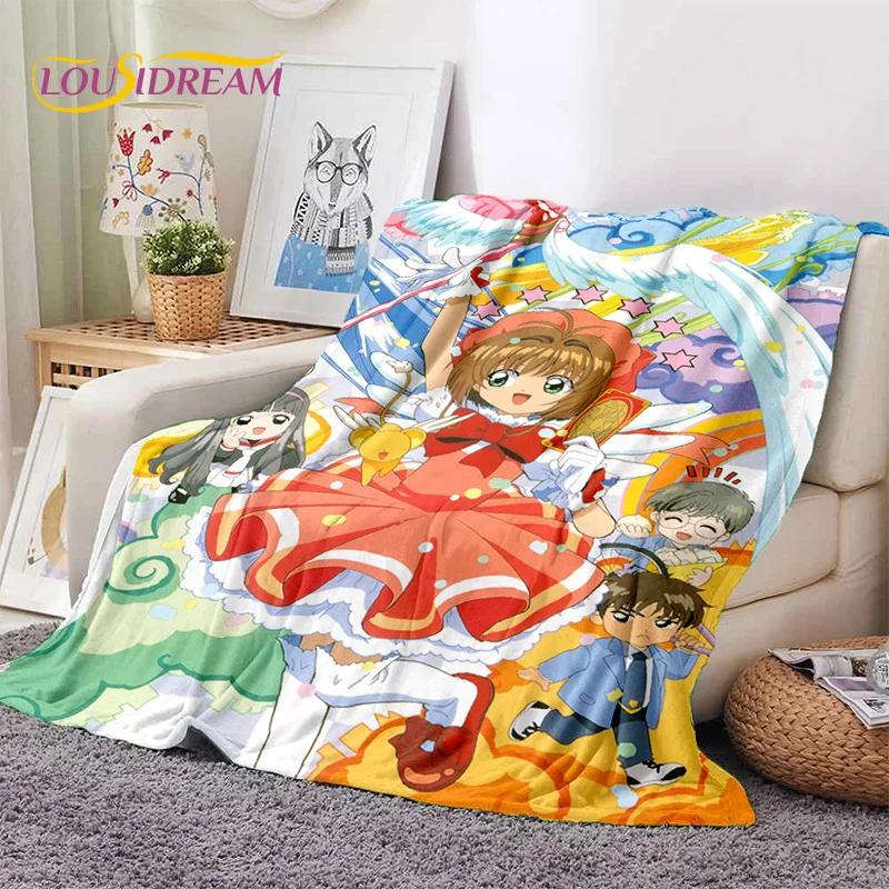 Cartoon Cute Sakura Card Captor Girl Soft Blankets,Keep Warm Throw Blanket Comfortable Blanket for Picnic Beds Sofa Home Bedroom