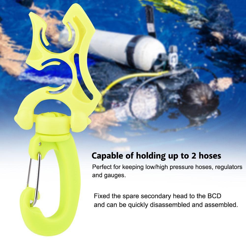 Scuba Diving Double BCD Hose Holder Clip Regulator Retainer Buckle Hook for Dive Snorkeling