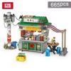 City Food Barbecue Stand Building Block Mini Takoyaki Streetview Hong Kong Food Stall Puzzle Decor Toys Girls Kids Gift