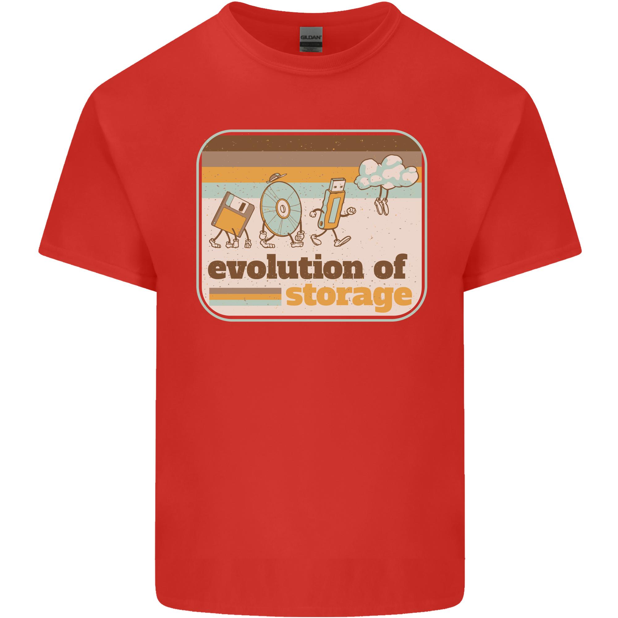 Storage Evolution Retro CD HD Drive USB Stick Unisexs Light Cotton TShirt S