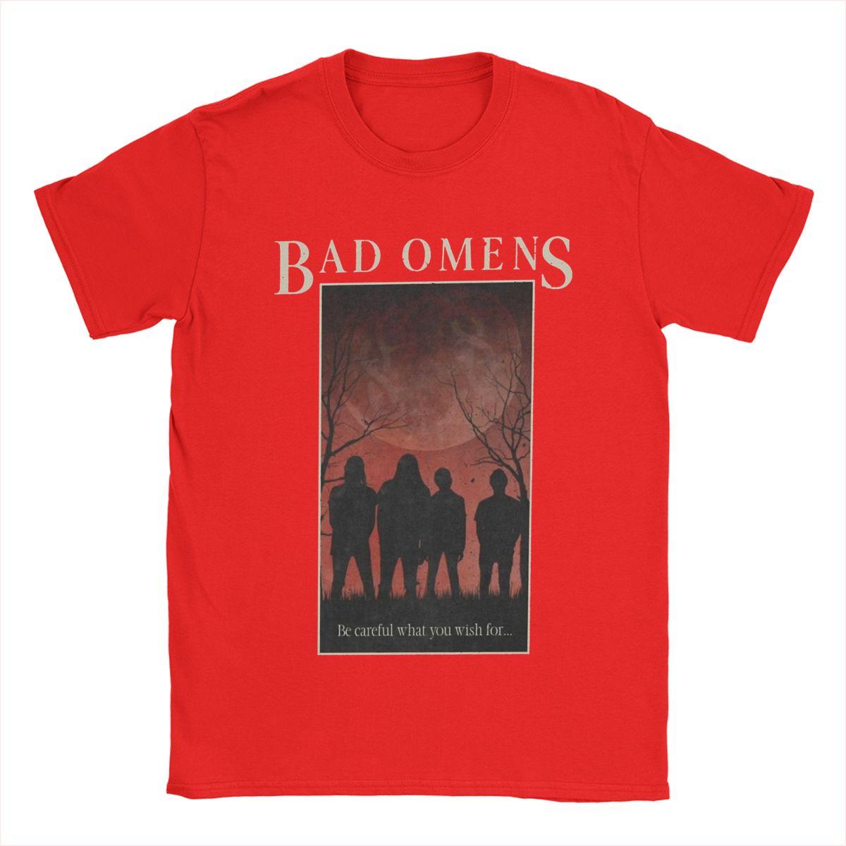 

Чоловічі футболки Bad Omens Вінтажна футболка з коротким рукавом та круглим вирізом 100% бавовна Подарунок на день народження Топи S червоний