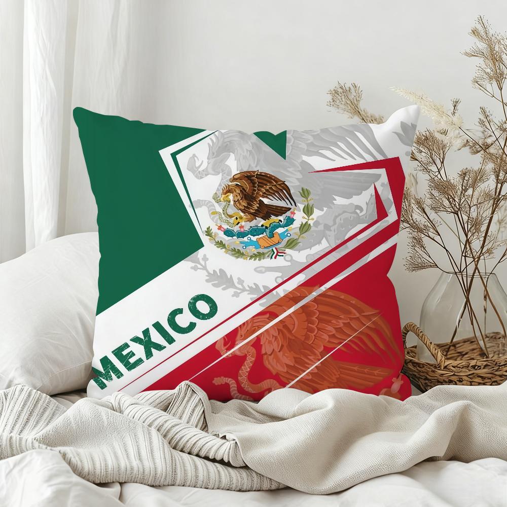 Flag Of Mexico Pillow Case Bedroom Sofa Living Room Backrest Decoration Square Cushion Nap Time