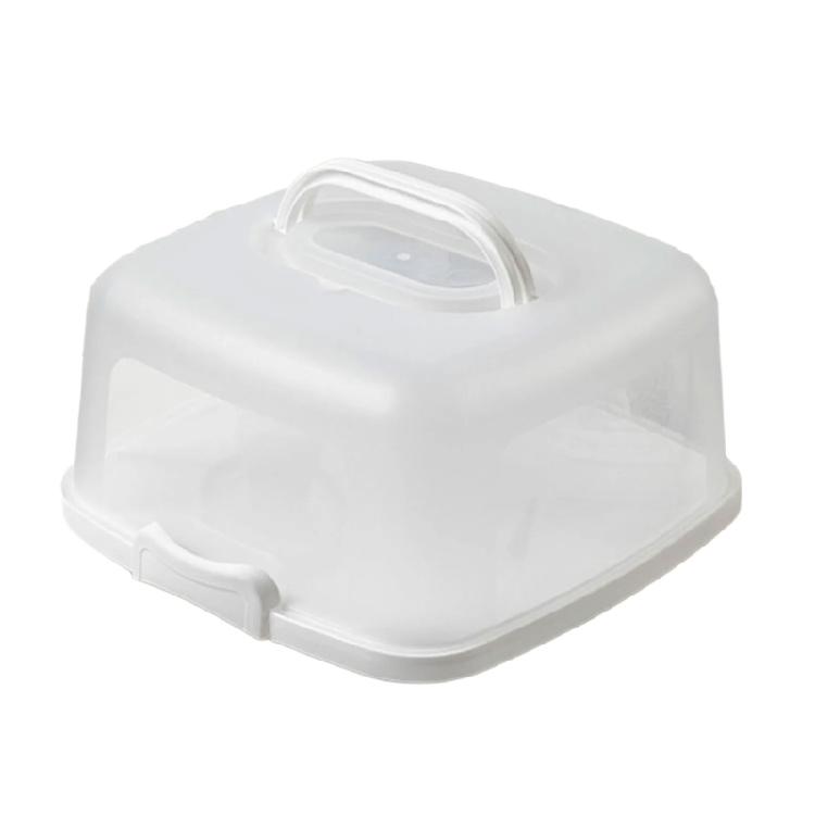 

Transparent Cake Container With Ergonomic Handle Kitchen Baking Essential Party Travel Friendly Dessert Storage Box белый