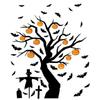 Bat Pumpkin Tree Window Sticker Waterproof Glass Sticker Creative Door Sticker  Home Decor