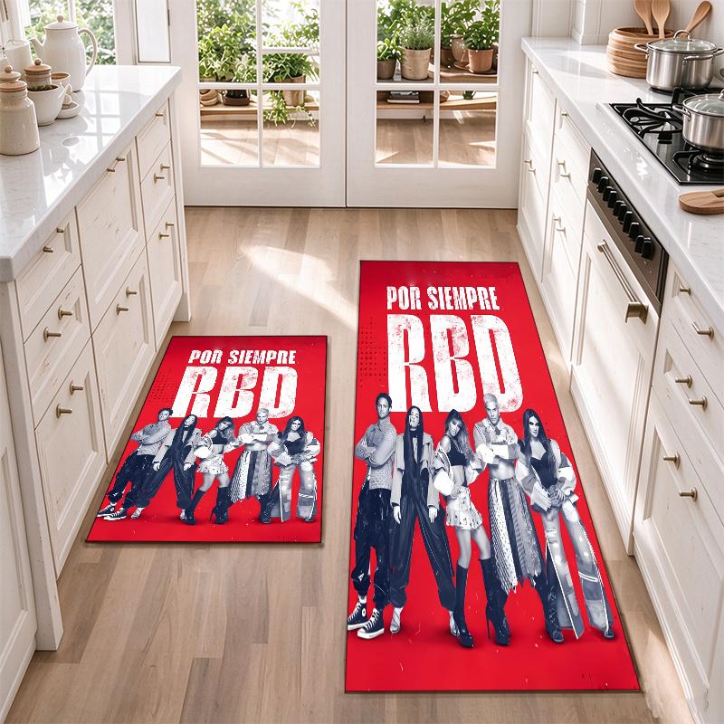 Rebelde A Flannel Kitchen Floor Mat – Non-Slip, Absorbent and Easy to Clean Suitable for Kitchens, Entryways Bedroomsand Bathrooms