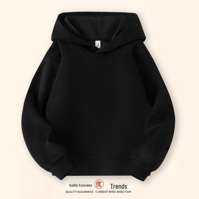 280g Children's Plain Hooded Sweatshirt - New Autumn/Winter Style, Red Tops for Boys and Girls