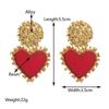 Retro Ohrringe Legierung Harz Herzanhänger Ohrringe Schlicht Elegant Modisch Und Party Ohrringe