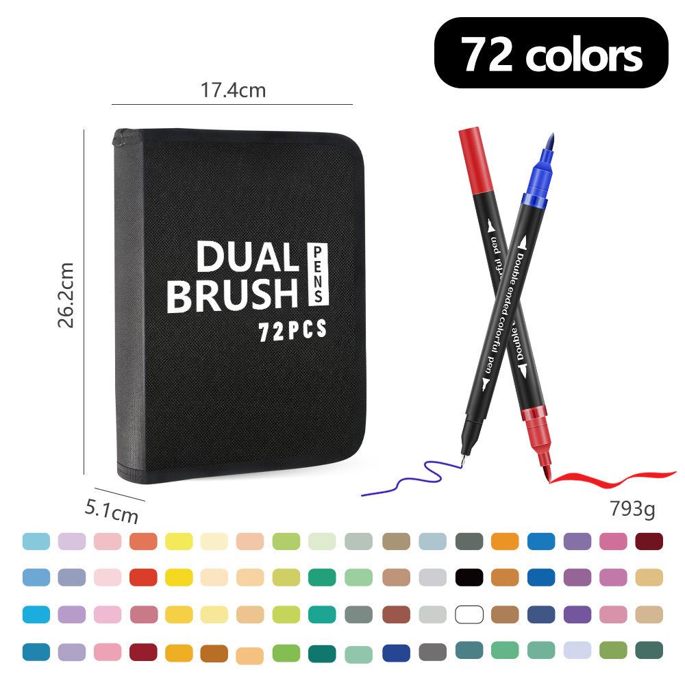 120-Color Double-Ended Watercolor Marker Pen Set for Painting, Doodling, and Outlining with Children's Paint Brushes