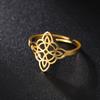 Lemegeton Witch Knot Ring for Women Stainless Steel Adjustable Finger Rings Supernatural Jewelry Accessories Amulet Lucky Gift